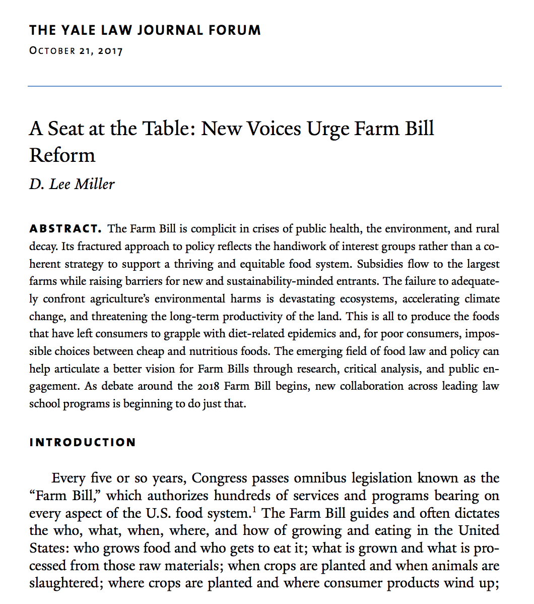 A Seat at the Table: New Voices Urge Farm Bill Reform